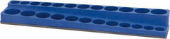 Value Collection - 24 Piece Capacity Magnetic Deep & Shallow Socket Holder - 3/8" Drive, Blue - Americas Industrial Supply