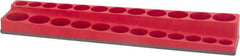 Value Collection - 24 Piece Capacity Magnetic Deep & Shallow Socket Holder - 3/8" Drive, Red - Americas Industrial Supply