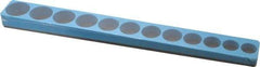 Made in USA - 12 Piece Capacity Magnetic Shallow Socket Holder - 3/8" Drive, Blue - Americas Industrial Supply