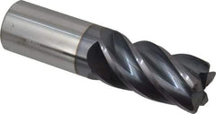 Accupro - 1", 5 Flute, Single End, Solid Carbide, 0.09" Corner Radius End Mill - 4" OAL, Right Hand Flute, 2" LOC, Right Hand Cut - Americas Industrial Supply