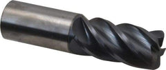 Accupro - 1", 5 Flute, Single End, Solid Carbide, 1/8" Corner Radius End Mill - 4" OAL, Right Hand Flute, 2" LOC, Right Hand Cut - Americas Industrial Supply