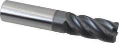 Accupro - 3/4", 5 Flute, Single End, Solid Carbide, 0.09" Corner Radius End Mill - 4" OAL, Right Hand Flute, 1-5/8" LOC, Right Hand Cut - Americas Industrial Supply