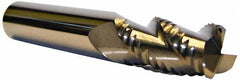 Accupro - 3/4" Diam, Coarse Pitch, 1-5/8" LOC, 3 Flute Solid Carbide 0.06" Corner Radius Roughing End Mill - Uncoated, 4" OAL, 3/4" Shank Diam, Single End, Centercutting, 30° Helix - Americas Industrial Supply