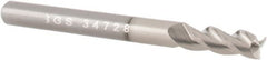 SGS - 5/16", 5/8" LOC, 5/16" Shank Diam, 2-1/2" OAL, 3 Flute, Solid Carbide Square End Mill - Single End, TiB2 Finish, Spiral Flute, 38° Helix, Right Hand Cut, Right Hand Flute, Series 43 - Americas Industrial Supply