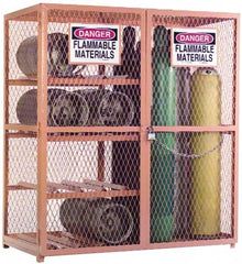 Durham - Gas Cylinder Storage Cabinet - Steel, 60" Wide x 30" Deep x 71-3/4" High - Americas Industrial Supply