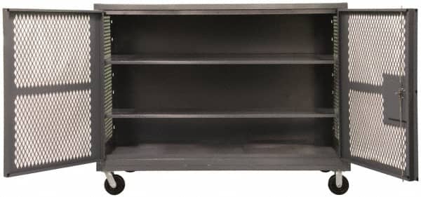 Durham - 2,000 Lb Capacity, 2 Shelf, Mesh Security Truck - 60" Long x 60-1/2" Wide x 56-7/16" High - Americas Industrial Supply