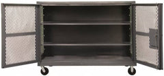 Durham - 2,000 Lb Capacity, 2 Shelf, Mesh Security Truck - 60" Long x 60-1/2" Wide x 56-7/16" High - Americas Industrial Supply