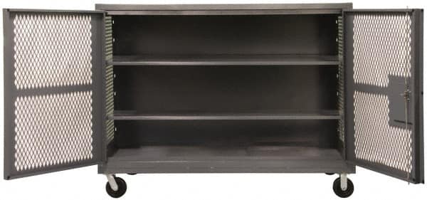 Durham - 2,000 Lb Capacity, 1 Shelf, Mesh Security Truck - 48" Long x 48-1/2" Wide x 56-7/16" High - Americas Industrial Supply