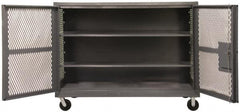 Durham - 2,000 Lb Capacity, 1 Shelf, Mesh Security Truck - 48" Long x 48-1/2" Wide x 56-7/16" High - Americas Industrial Supply