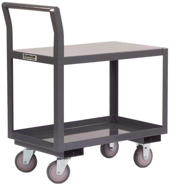 Durham - 2,000 Lb Capacity, 24-1/4" Wide x 51" Long x 38-3/4" High Standard Utility Cart - 2 Shelf, Steel - Americas Industrial Supply