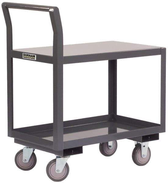 Durham - 2,000 Lb Capacity, 24-1/4" Wide x 39" Long x 38-3/4" High Standard Utility Cart - 2 Shelf, Steel - Americas Industrial Supply