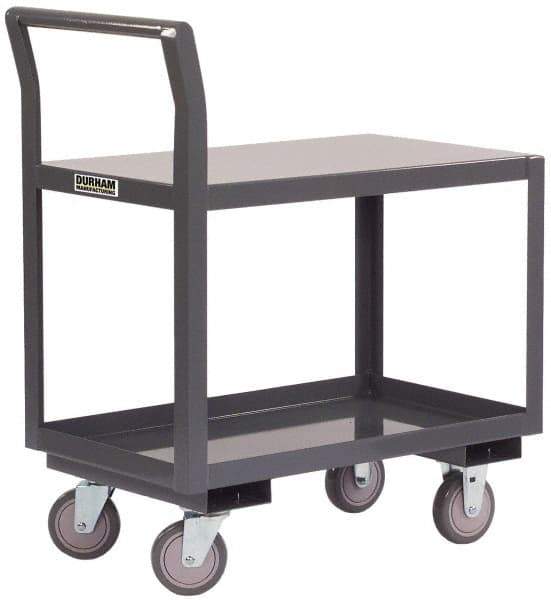 Durham - 1,200 Lb Capacity, 30" Wide x 60" Long x 36" High Standard Utility Cart - 2 Shelf, Steel - Americas Industrial Supply