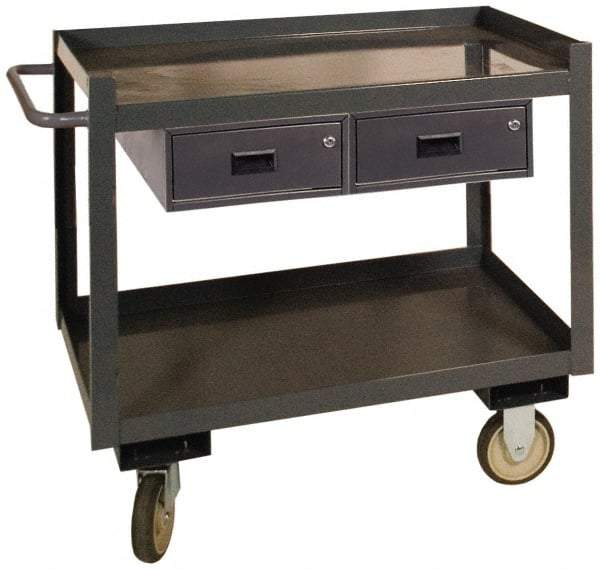 Durham - 1,200 Lb Capacity, 30" Wide x 36" Long x 37-5/8" High Standard Utility Cart - 2 Shelf, Steel - Americas Industrial Supply