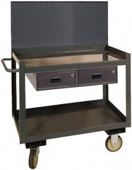 Durham - 1,200 Lb Capacity, 30" Wide x 36" Long x 54-7/8" High Heavy Duty Service Cart - 2 Shelf, Steel - Americas Industrial Supply