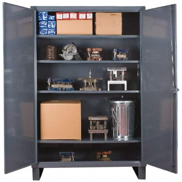 Durham - 4 Shelf Locking Storage Cabinet - Steel, 48" Wide x 24" Deep x 78" High - Americas Industrial Supply