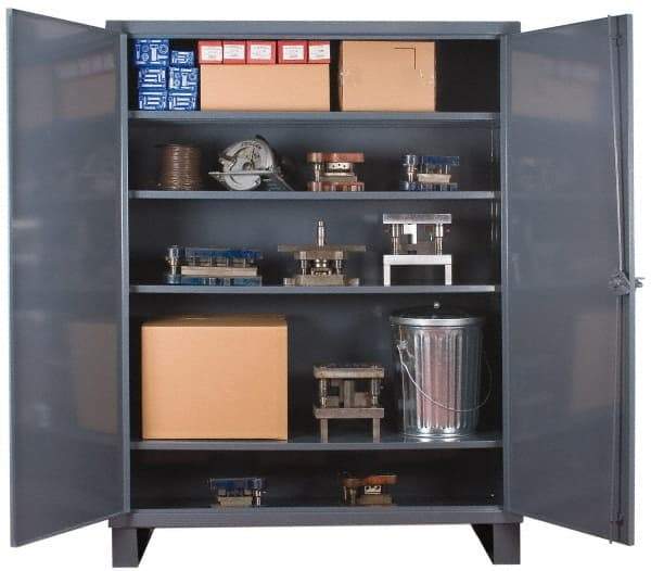 Durham - 4 Shelf Locking Storage Cabinet - Steel, 60" Wide x 24" Deep x 78" High - Americas Industrial Supply