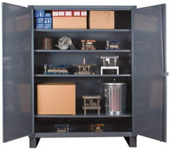 Durham - 4 Shelf Locking Storage Cabinet - Steel, 60" Wide x 18" Deep x 78" High - Americas Industrial Supply
