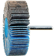 PFERD - 3" Diam x 1" Face Width, Aluminum Oxide Coated Mounted Flap Wheel - 1/4" Shank Mount, 60 Grit, 20,000 Max RPM - Americas Industrial Supply