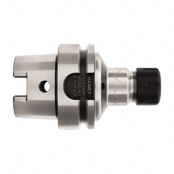 HAIMER - 1/8" to 3/8" Capacity, 6.3" Projection, HSK63A Hollow Taper, ER16 Collet Chuck - 0.0001" TIR - Exact Industrial Supply