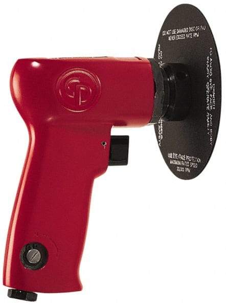 Chicago Pneumatic - 5" Max Disc, 14,000 RPM, Pneumatic Handheld Disc Sander - 21 CFM, 1/4" Inlet, 0.5 hp, 90 psi - Americas Industrial Supply