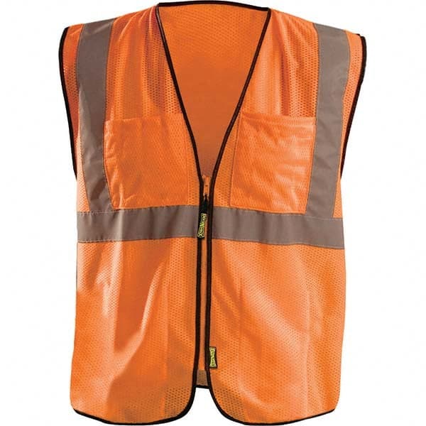 OccuNomix - Size 2X/3XL HI-Vis Orange Mesh Surveyor's High Visibility Vest - Americas Industrial Supply