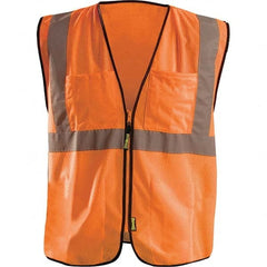 OccuNomix - Size L/XL HI-Vis Orange Mesh Surveyor's High Visibility Vest - Americas Industrial Supply