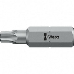Wera - 1/4" Drive T1 Torx Screwdriver Bit - 1" OAL, Insert Bit - Americas Industrial Supply