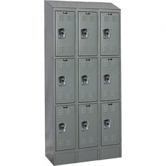 Hallowell - 9 Door, 3 Tier, Ready-Built Wardrobe & Box Lockers - Americas Industrial Supply
