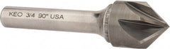 Keo - 3/4" Head Diam, 3/8" Shank Diam, 6 Flute 90° Solid Carbide Countersink - Americas Industrial Supply