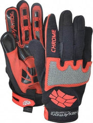 HexArmor - Size M (8), ANSI Cut Lvl A8, Puncture Lvl 2, Synthetic Leather Cut Resistant Gloves - Hook & Loop Cuff, Black/Red, Paired - Americas Industrial Supply