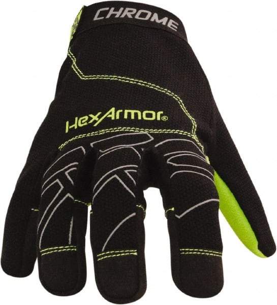 HexArmor - Size L (9), ANSI Cut Lvl A8, Puncture Lvl 2, Synthetic Leather Cut & Puncture Resistant Gloves - Hook & Loop Cuff, Black/Gray, Paired - Americas Industrial Supply
