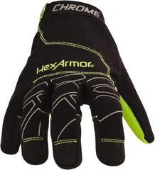 HexArmor - Size L (9), ANSI Cut Lvl A8, Puncture Lvl 2, Synthetic Leather Cut & Puncture Resistant Gloves - Hook & Loop Cuff, Black/Gray, Paired - Americas Industrial Supply