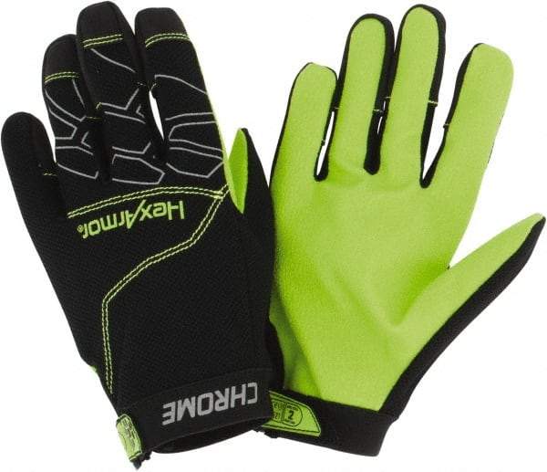 HexArmor - Size M (8), ANSI Cut Lvl A8, Puncture Lvl 2, Synthetic Leather Cut & Puncture Resistant Gloves - Hook & Loop Cuff, Black/Gray, Paired - Americas Industrial Supply