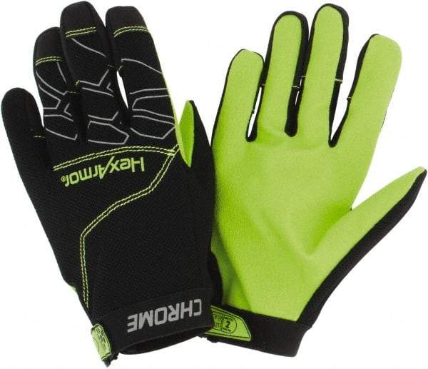 HexArmor - Size XL (10), ANSI Cut Lvl A8, Puncture Lvl 2, Synthetic Leather Cut & Puncture Resistant Gloves - Hook & Loop Cuff, Black/Gray, Paired - Americas Industrial Supply