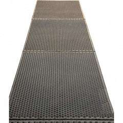 Barefoot - 3' Long x 4' Wide, Dry/Wet Environment, Anti-Fatigue Matting - Black, EPDM Rubber with EPDM Rubber Base - Americas Industrial Supply