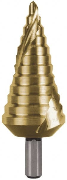 Hertel - 12 Hole Sizes, 6 to 37mm Hole Diam High Speed Steel Step Drill Bit - Americas Industrial Supply