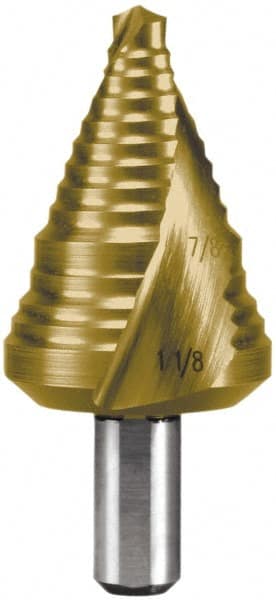 Hertel - 2 Hole Sizes, 7/8 to 1-1/8" Hole Diam High Speed Steel Step Drill Bit - Americas Industrial Supply