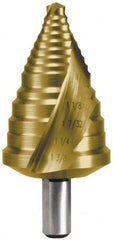 Hertel - 5 Hole Sizes, 7/8 to 1-3/8" Hole Diam High Speed Steel Step Drill Bit - Americas Industrial Supply