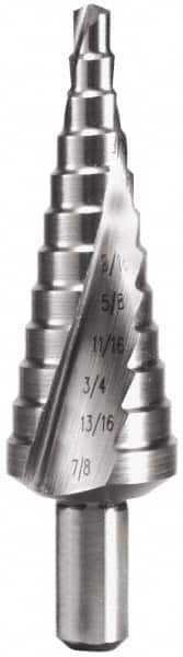 Hertel - 12 Hole Sizes, 3/16 to 7/8" Hole Diam High Speed Steel Step Drill Bit - Americas Industrial Supply