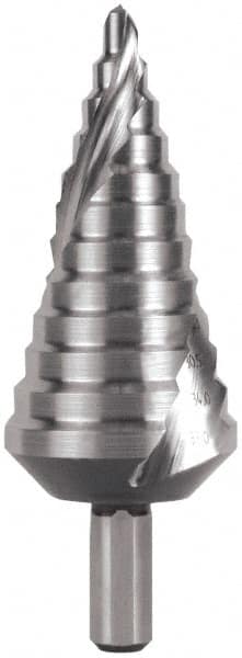 Hertel - 12 Hole Sizes, 6 to 37mm Hole Diam High Speed Steel Step Drill Bit - Americas Industrial Supply