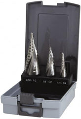 Hertel - 1/8 to 3/4", 118° Point, Bright Finish, High Speed Steel Step Drill Bit Set - Americas Industrial Supply