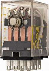 Square D - 2/3 hp at 120/240 Volt, Electromechanical Plug-in General Purpose Relay - 5 Amp at 240 VAC, 4PDT, 120 VAC at 50/60 Hz - Americas Industrial Supply