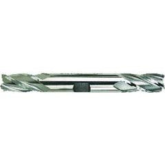 3/8 Dia. x 3-1/2 Overall Length 4-Flute Square End High Speed Steel SE End Mill-Round Shank-Center Cutting Double End End Mill-TiN - Americas Industrial Supply