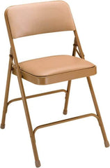 NPS - 18-3/4" Wide x 20-1/4" Deep x 29-1/2" High, Vinyl Folding Chair with Vinyl Padded Seat - French Beige - Americas Industrial Supply