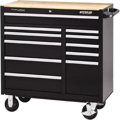 Waterloo - 11 Drawer 3,500 Lb Capacity Steel Tool Roller Cabinet - 41-1/4" Wide x 42-1/4" High x 18" Deep, Ball Bearing Drawer Slides, Black - Americas Industrial Supply