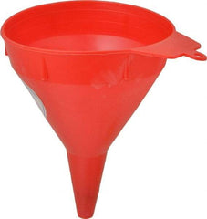 Funnel King - 1 pt Capacity Polyethylene Funnel - 4-1/2" Mouth OD, 1/2" Tip OD, 2-1/4" Straight Spout, Red - Americas Industrial Supply