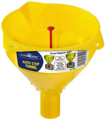 Funnel King - 16 oz Capacity Polypropylene Funnel - 5" Mouth OD, 1" Tip OD, 1-1/4" Straight Spout, Yellow - Americas Industrial Supply
