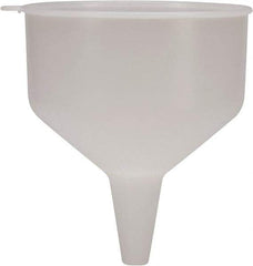 Funnel King - 144 oz Capacity Polyethylene Funnel - 9" Mouth OD, 1-1/8" Tip OD, 3-1/2" Straight Spout, Natural - Americas Industrial Supply