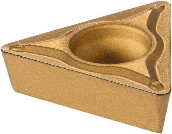 Sumitomo - TPMT32.52 ESU Grade AC820P Carbide Turning Insert - Al2O3 Finish, 60° Triangle, 3/8" Inscr Circle, 5/32" Thick, 1/32" Corner Radius - Americas Industrial Supply