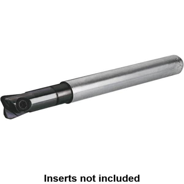 Kennametal - 16mm Cut Diam, 4mm Max Depth of Cut, 16mm Shank Diam, 142mm OAL, Indexable Ball Nose End Mill - 40mm Head Length, Straight Shank, KDMT Toolholder, KDM 16.. Insert - Americas Industrial Supply